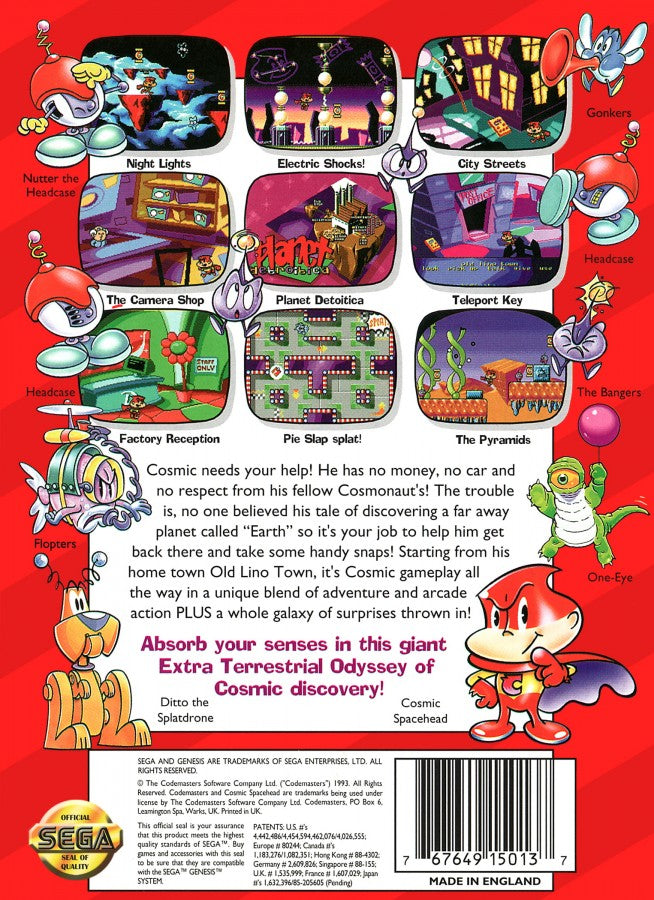 Cosmic Spacehead – Sega Genesis (GEN)