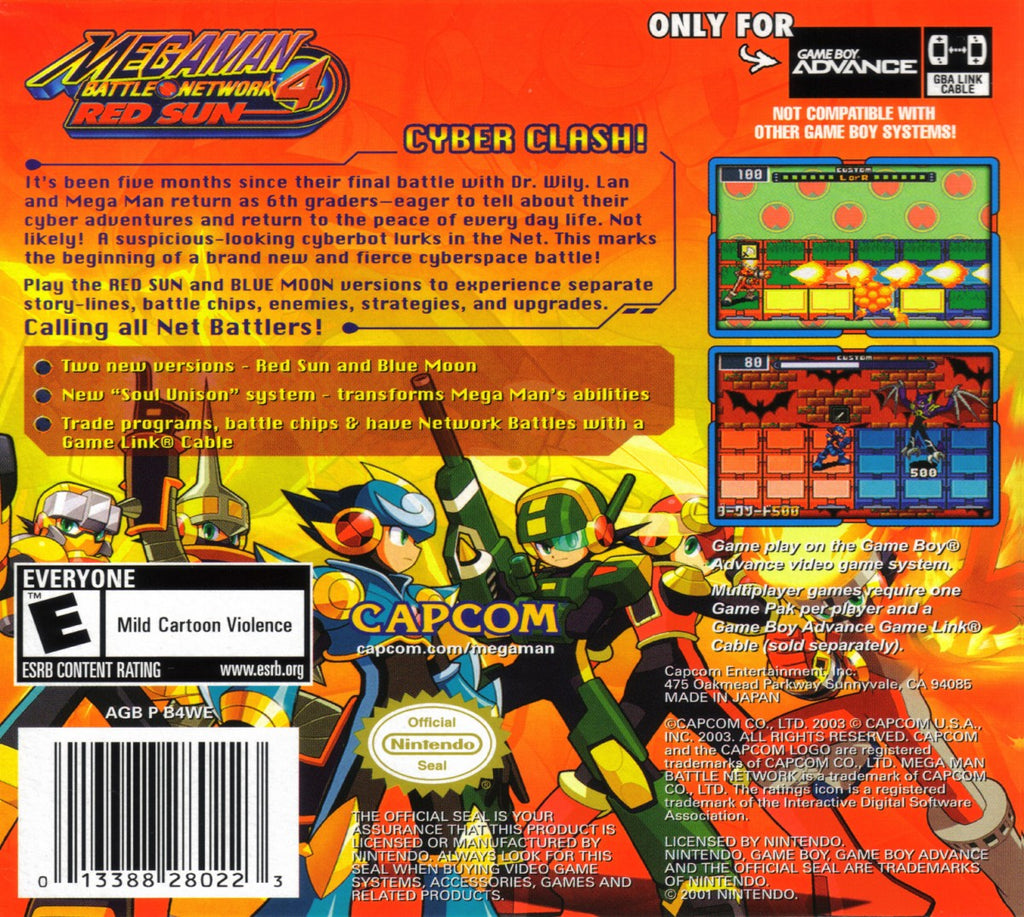 Mega Man Battle Network 4: Red Sun – Game Boy Advance (GBA)