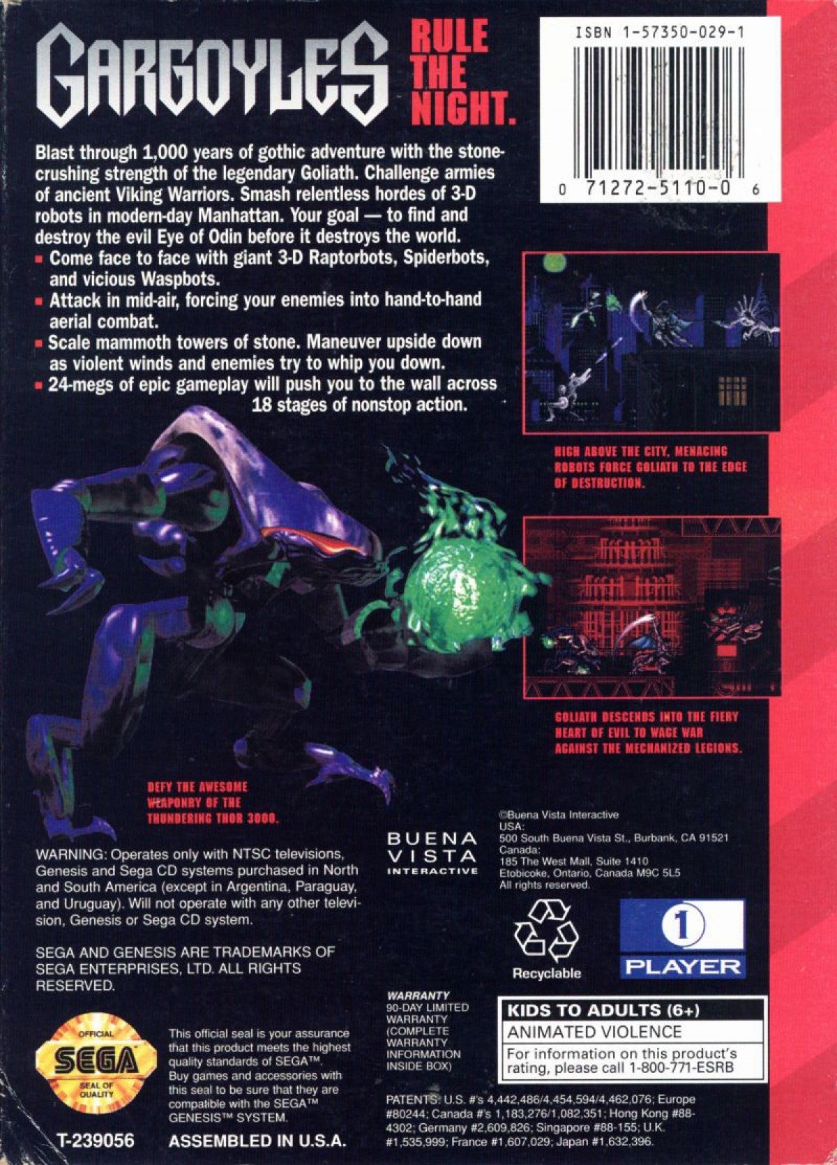 Gargoyles – Sega Genesis (GEN)