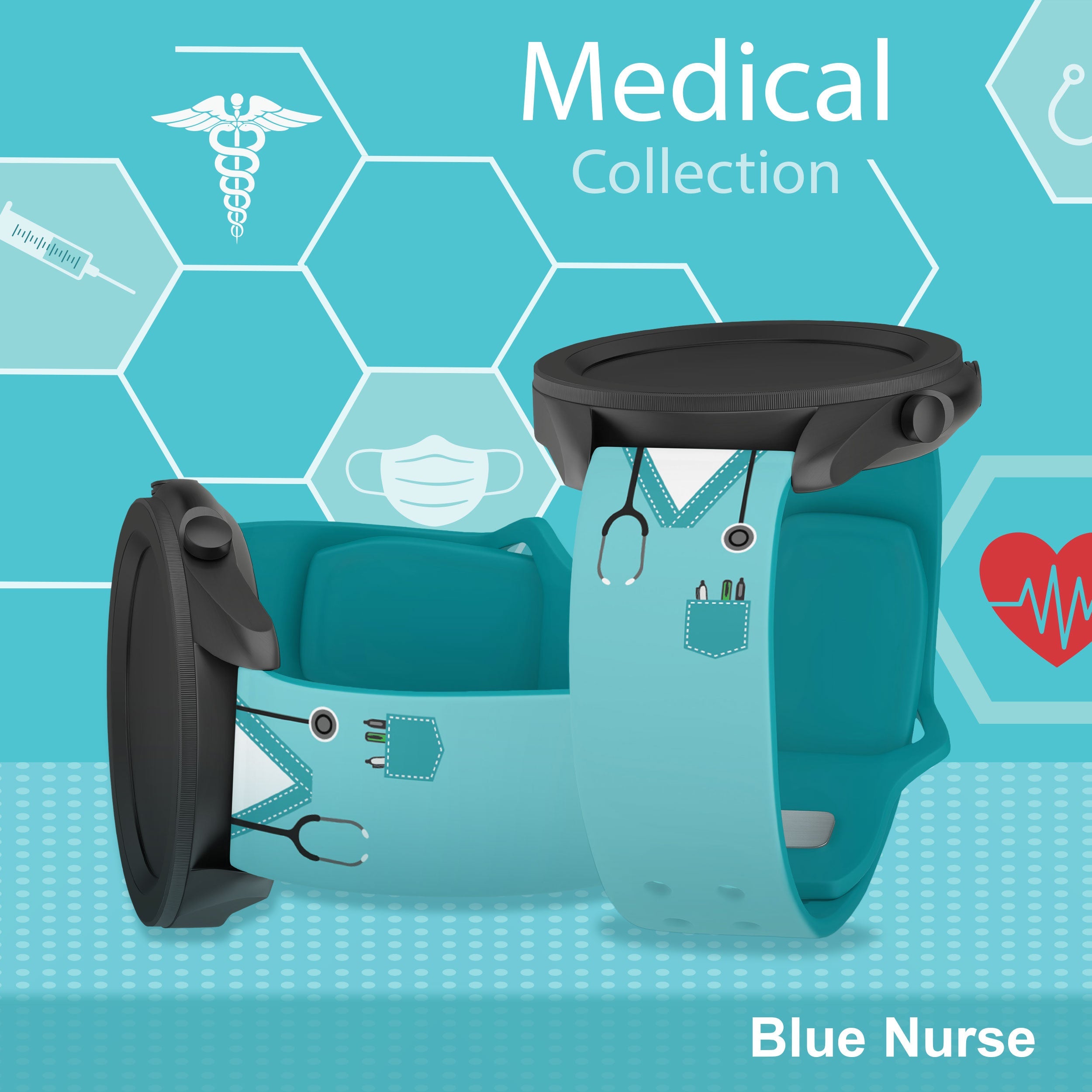 Nursing HD  Watchband for Samsung, Garmin, Fossil, and More for Samsung, Garmin, Fossil, and More