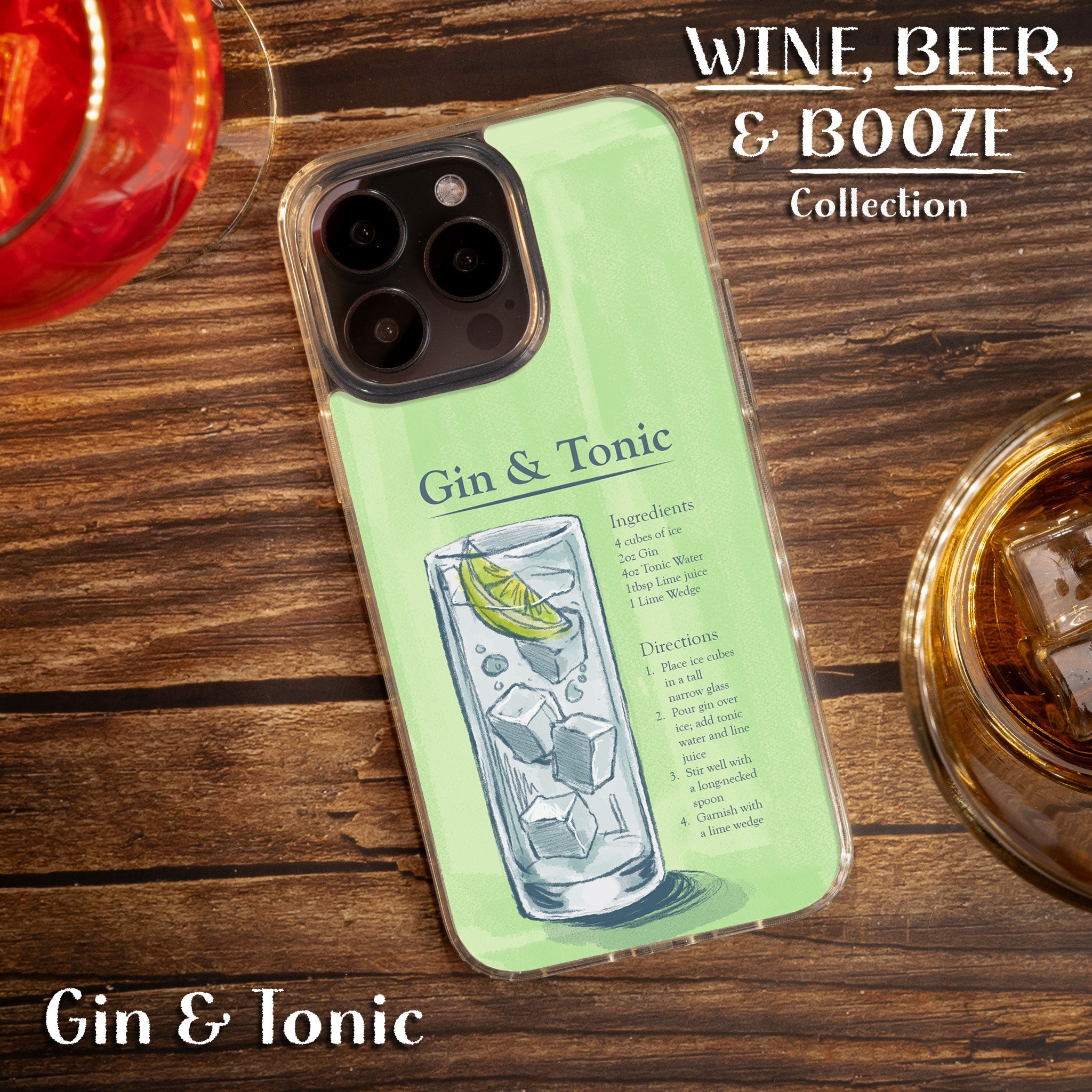 Wine, Beer, & Booze HD Apple iPhone 14 Series Mag-Safe Phone Case
