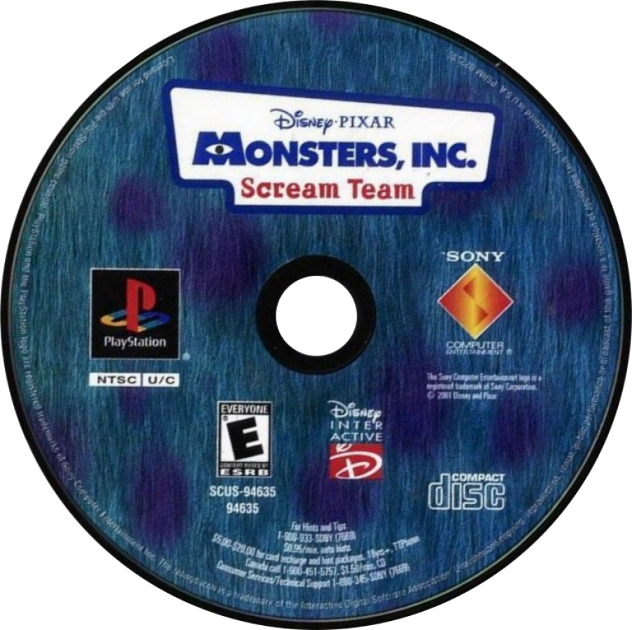 Disney Pixar Monsters Inc: Scream Team – PlayStation 1 (PS1)
