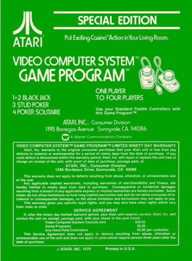 Casino [Text Label] – Atari 2600 (2600)