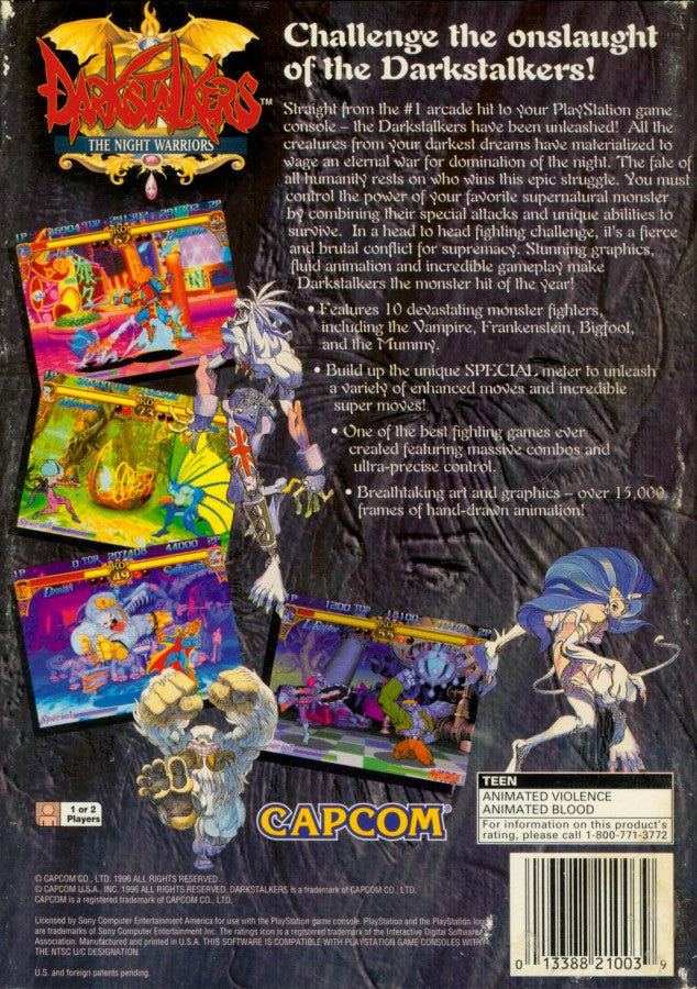Darkstalkers: The Night Warriors [Long Box] – PlayStation 1 (PS1)