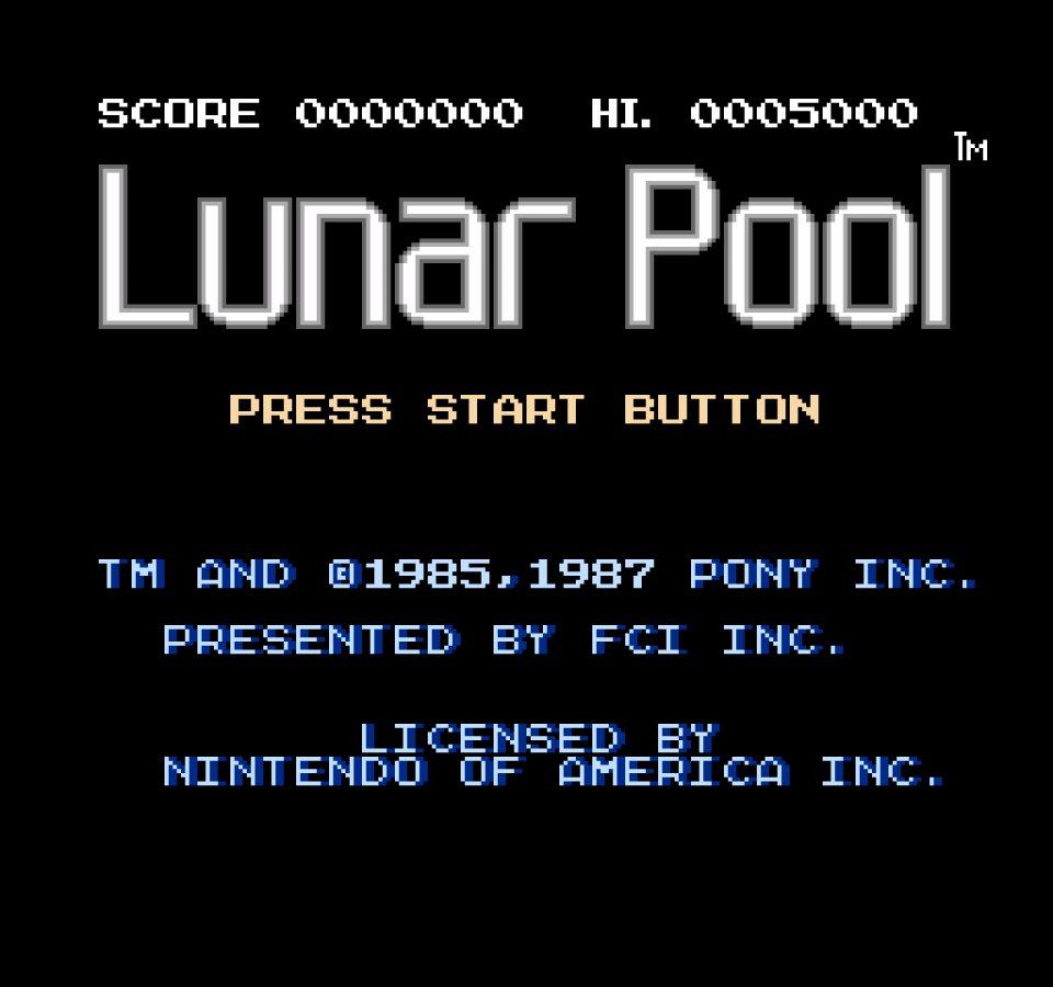 Lunar Pool – Nintendo Entertainment System (NES)