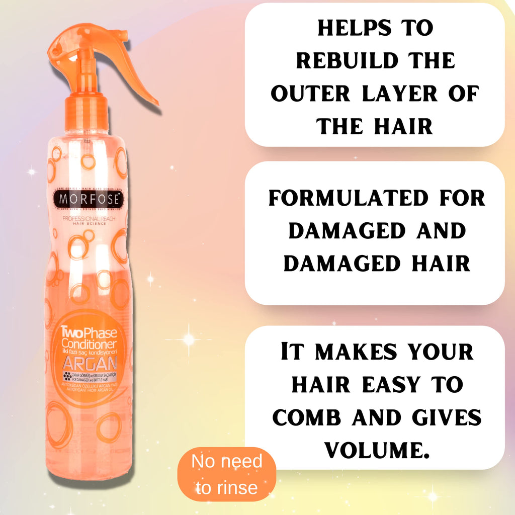 Morfose Argan Dual Phase Hair Spray 400ML - Nourishing Formula | Hair Care
