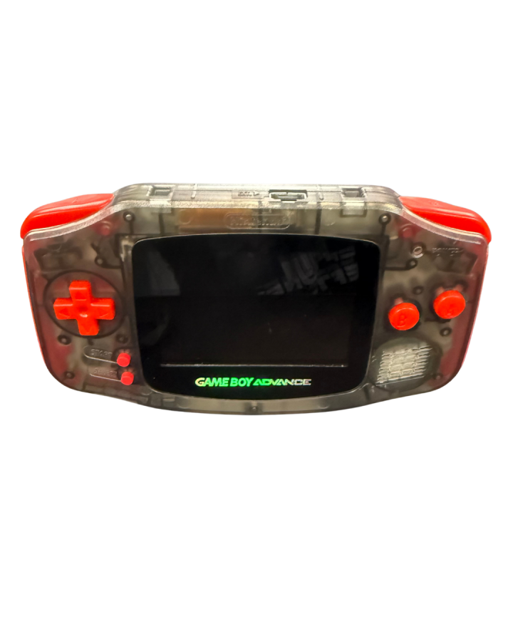 Game Boy Advance System (GBA)[IPS Screen][Custom Red & Black Shell] — Good Condition