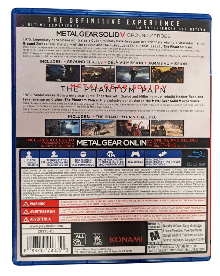 Metal Gear Solid V: The Definitive Experience [Playstation Hits] – PlayStation 4 (PS4)