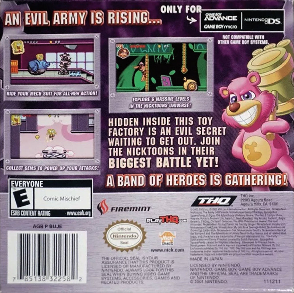 Nicktoons Attack of the Toybots – Game Boy Advance (GBA)