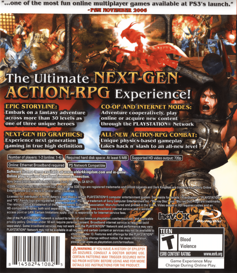 Untold Legends: Dark Kingdom – PlayStation 3 (PS3)