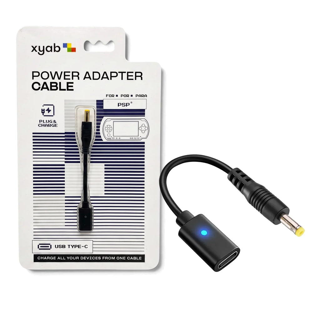 PlayStation Portable 1000/2000/3000 USB-C Power Cable Adapter — PSP Accessory