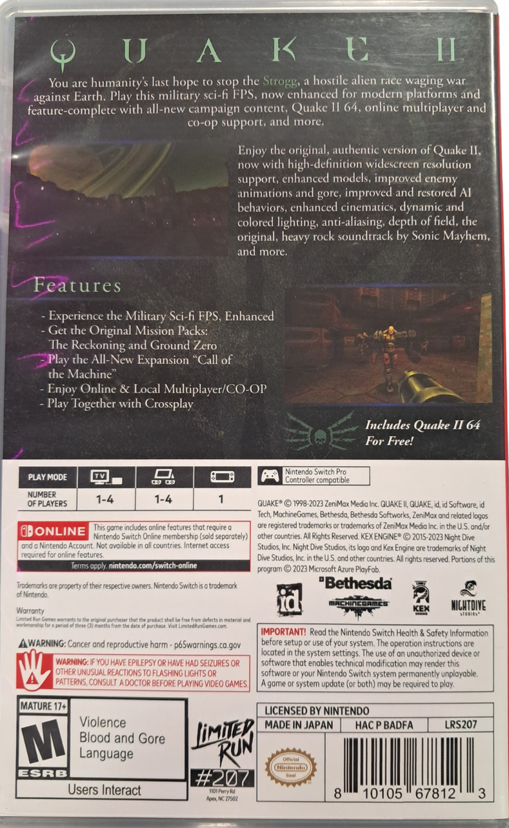 Quake II [Limited Run #207] – Nintendo Switch (NS)