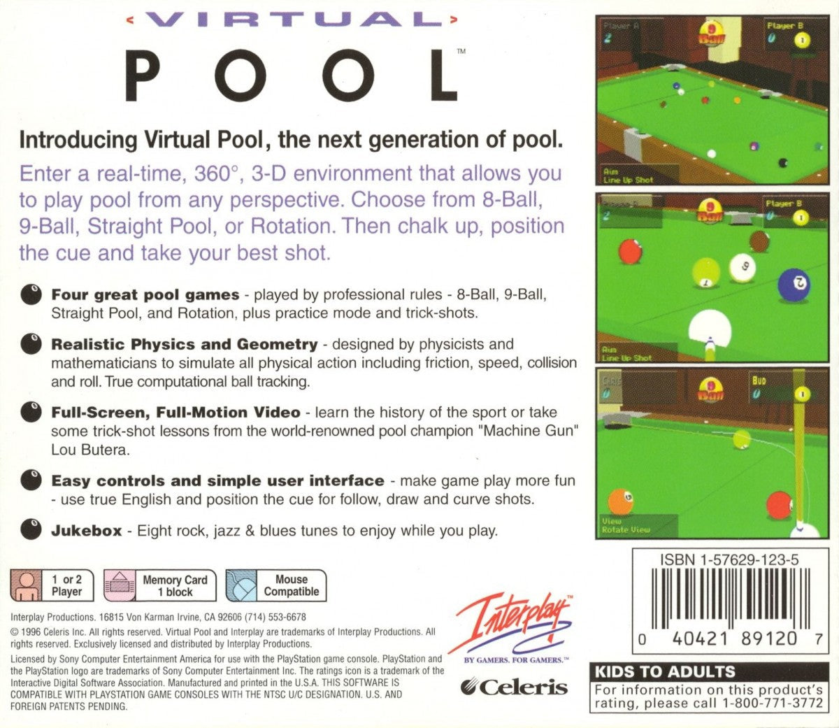 Virtual Pool – PlayStation 1 (PS1)