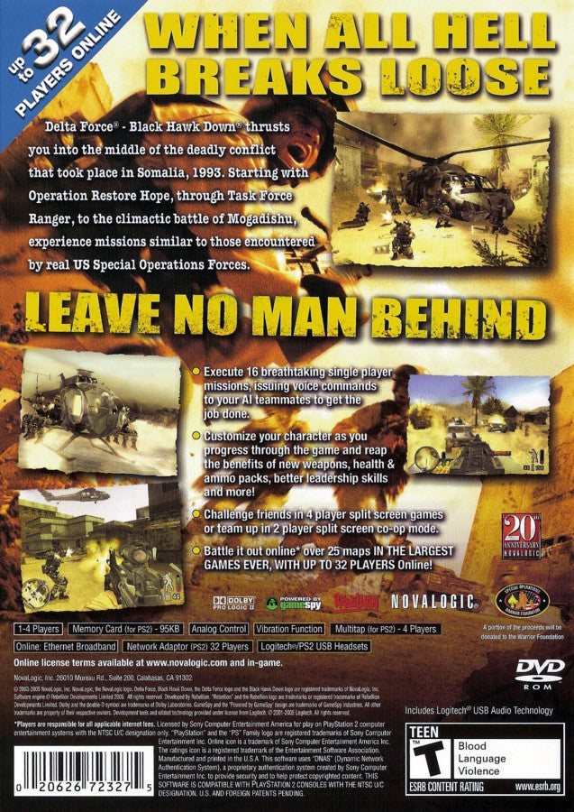 Delta Force: Black Hawk Down – PlayStation 2 (PS2)