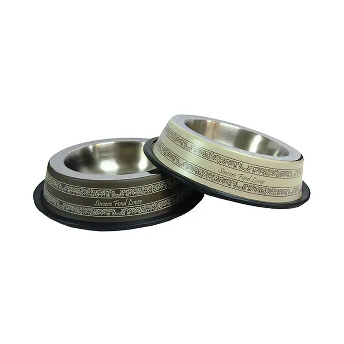 Oripet Patterned Stainless Steel Dog Bowl for Food and Water 32 oz