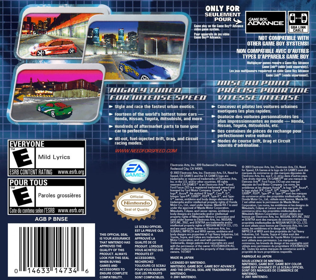 Need for Speed: Underground  – Game Boy Advance (GBA)
