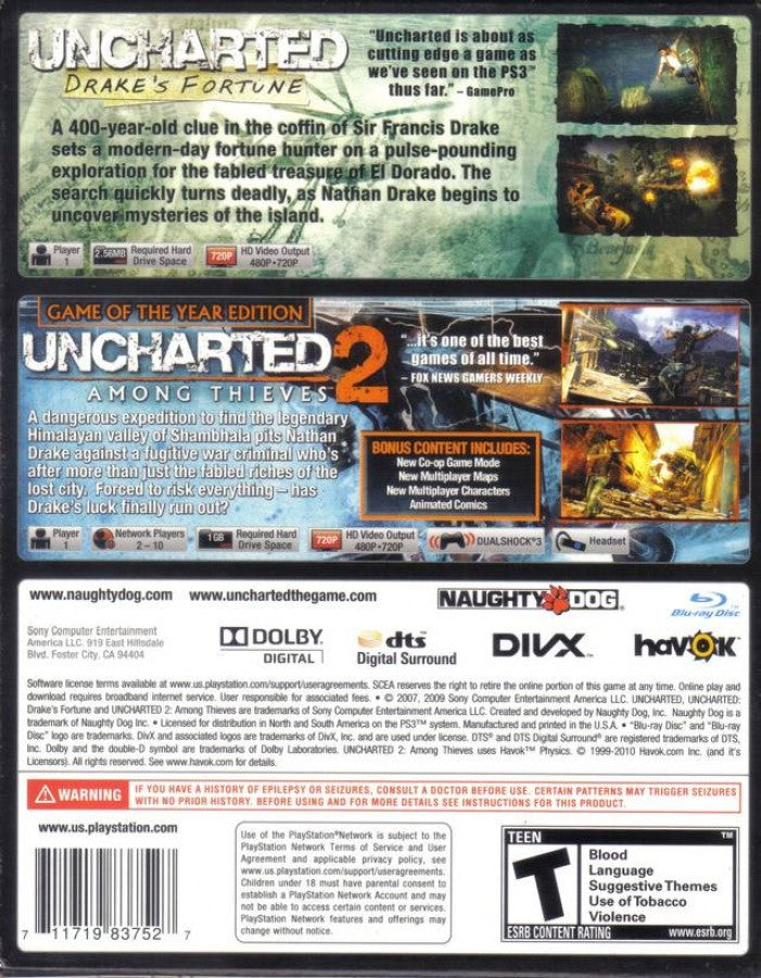 Uncharted & Uncharted 2 Dual Pack [Greatest Hits] – PlayStation 3 (PS3)