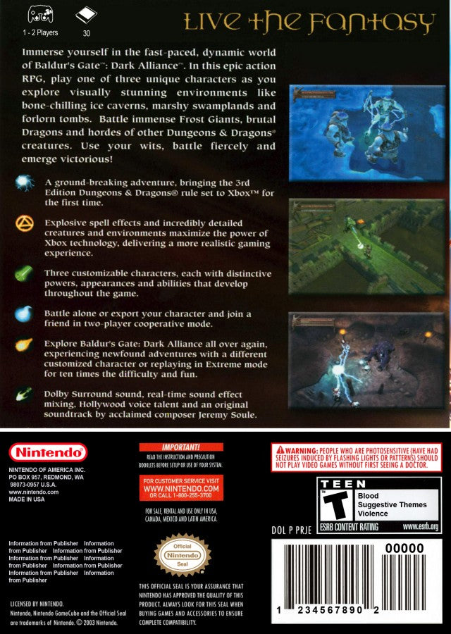 Baldur's Gate: Dark Alliance – GameCube (GC)