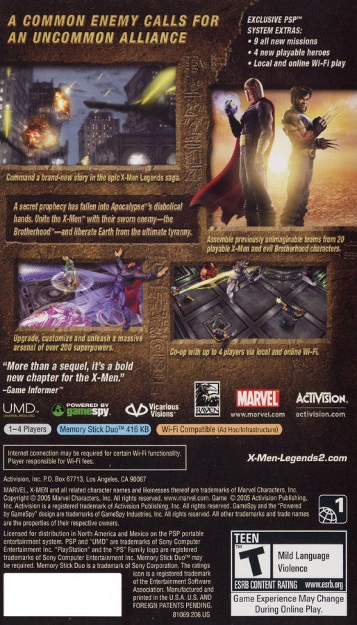X-men Legends II – PlayStation Portable (PSP)
