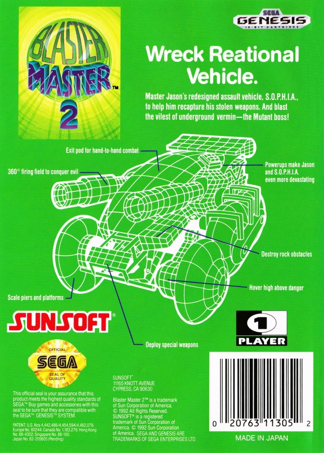Blaster Master II – Sega Genesis (GEN)