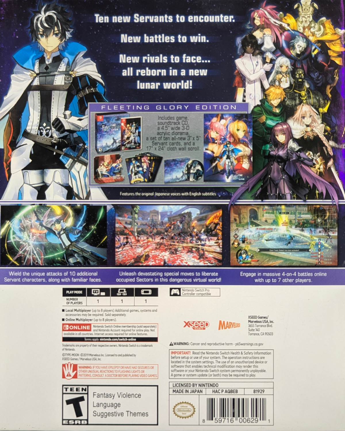 Fate/EXTELLA Link [Fleeting Glory Edition] [CIB] — Nintendo Switch (NS)