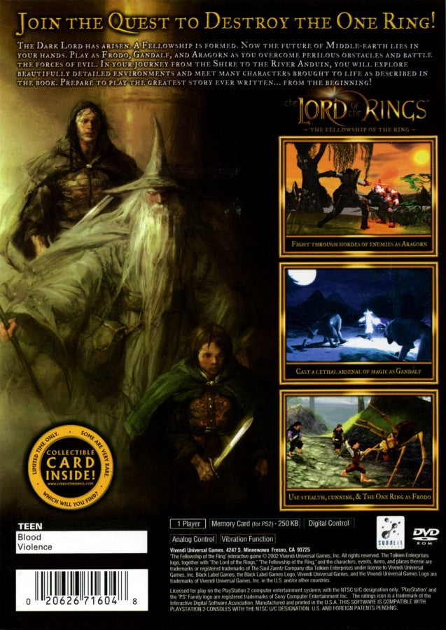 Lord of the Rings: Fellowship of the Ring – PlayStation 2 (PS2)