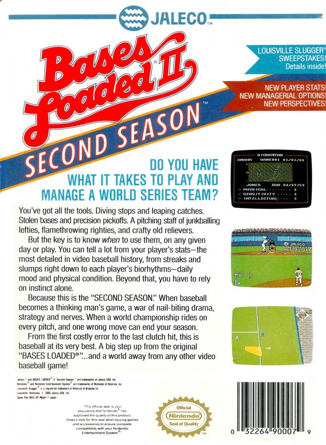 Bases Loaded 2: Second Season – Nintendo Entertainment System (NES)