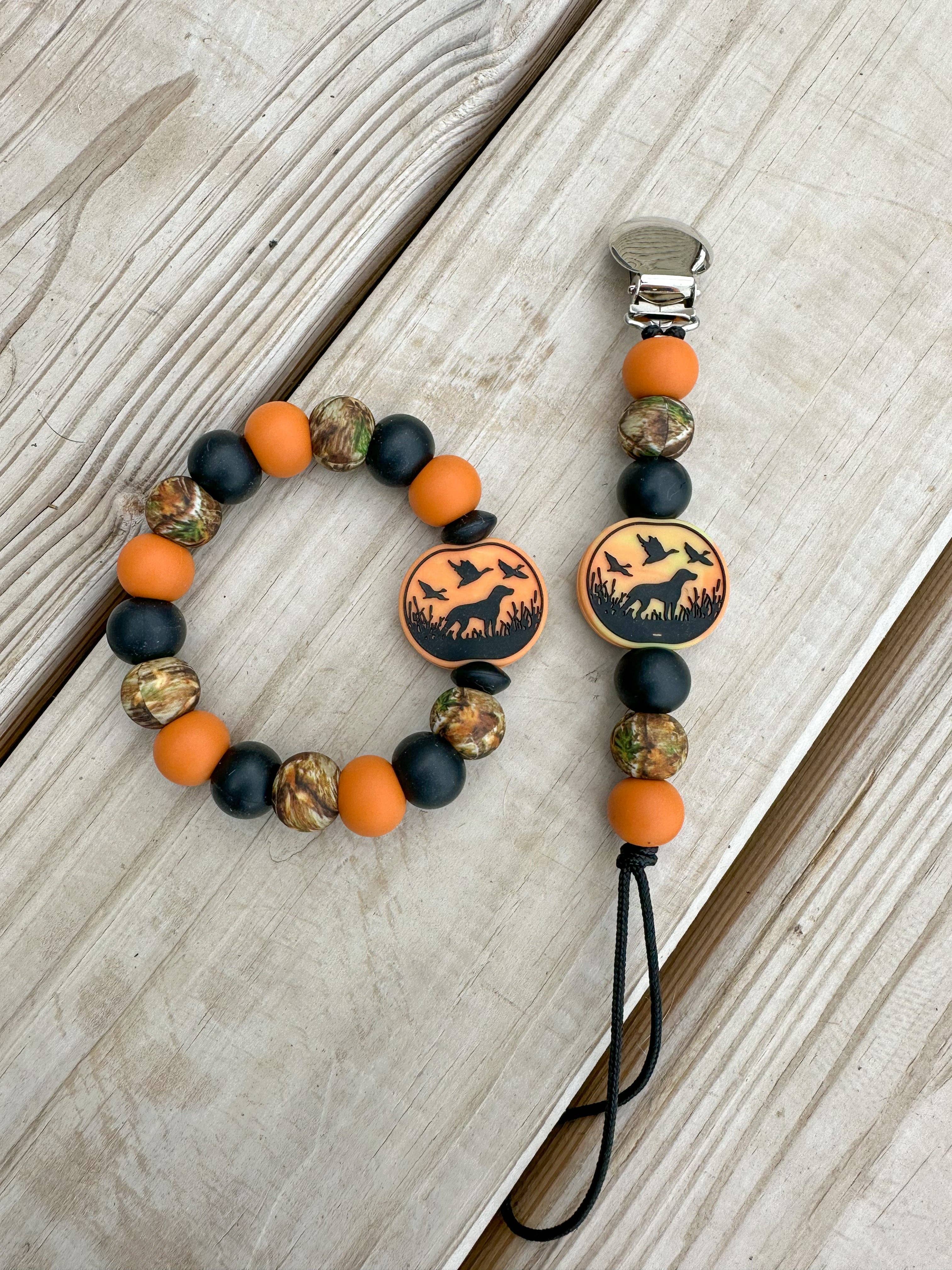Duck Dog Pacifier Clip/Teething Ring