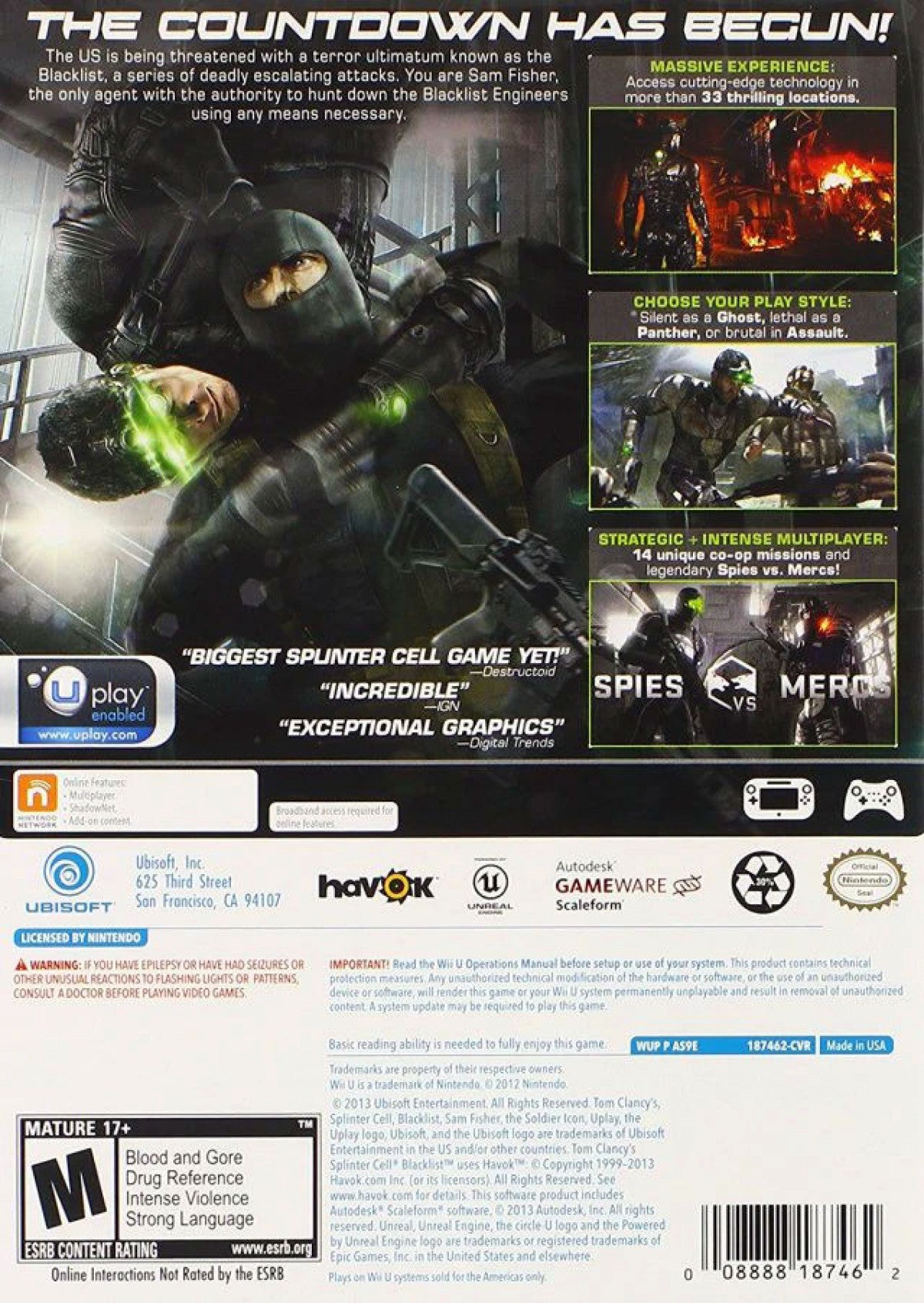 Tom Clancy's Splinter Cell: Blacklist – Nintendo Wii U (WiiU)