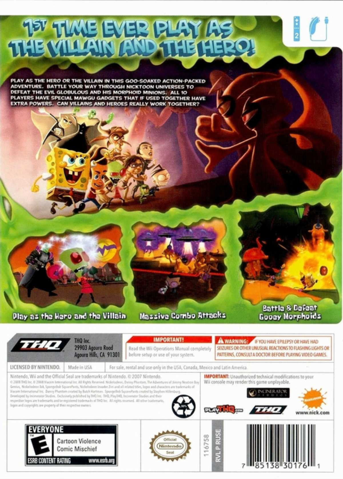 SpongeBob SquarePants: Featuring Nicktoons Globs of Doom – Nintendo Wii (Wii)