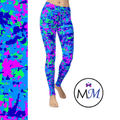 UV Reactive Blacklight Bliss Fluorescent Neon  Camo Full Leggings with pockets