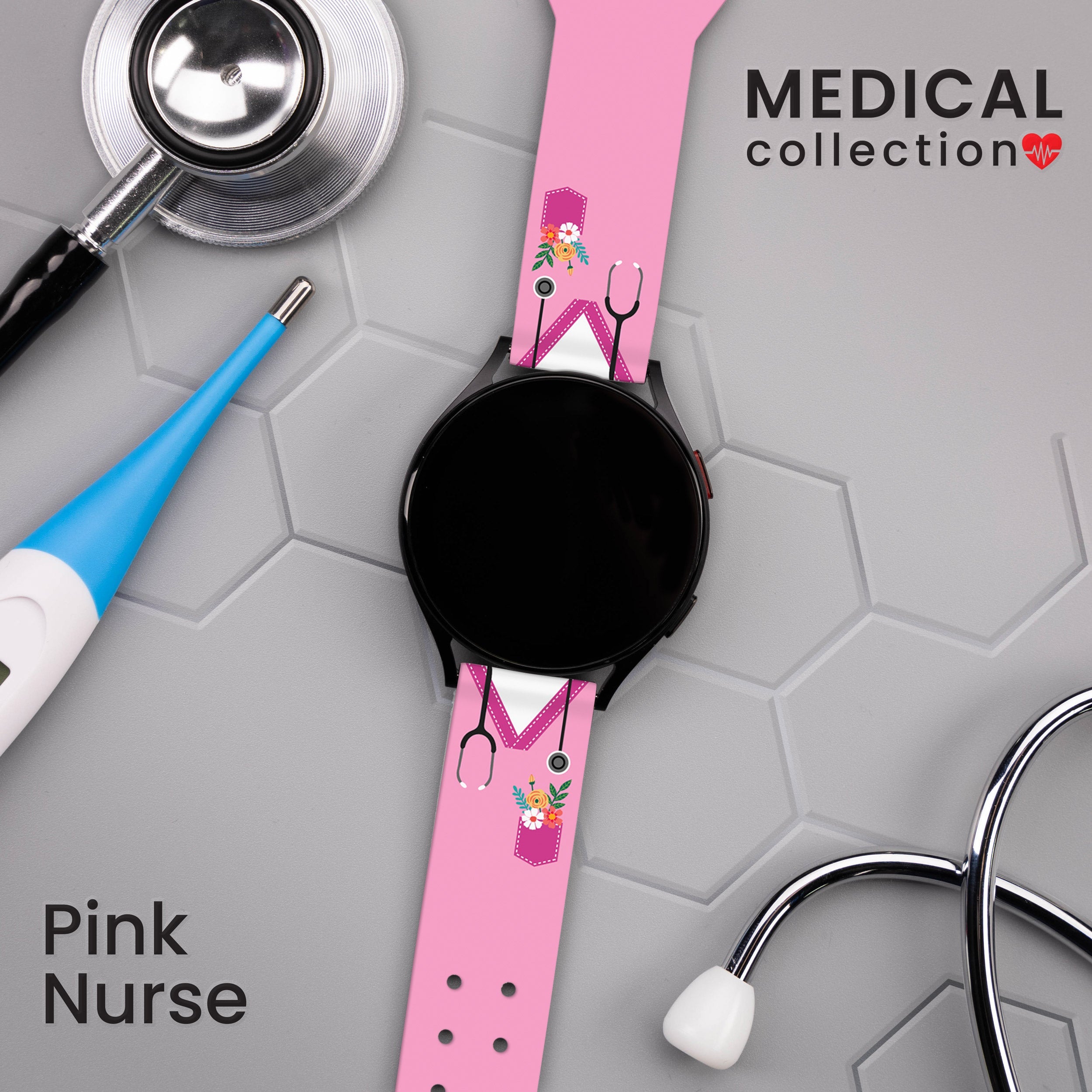 Nursing HD  Watchband for Samsung, Garmin, Fossil, and More for Samsung, Garmin, Fossil, and More