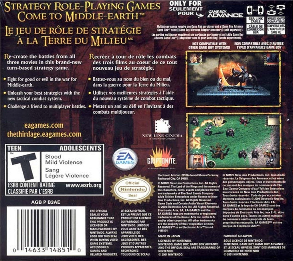Lord of the Rings: The Third Age – Game Boy Advance (GBA)