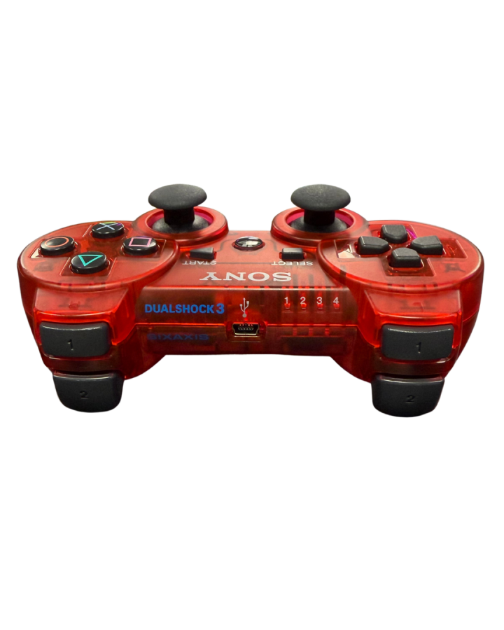 PlayStation 3 (PS3) Dualshock 3 Controller [OEM] [Crystal Clear Red] – PlayStation 3 Accessory (PS3)
