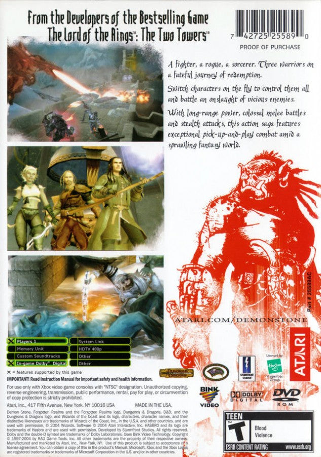 Forgotten Realms: Demon Stone – Xbox (XBOX)