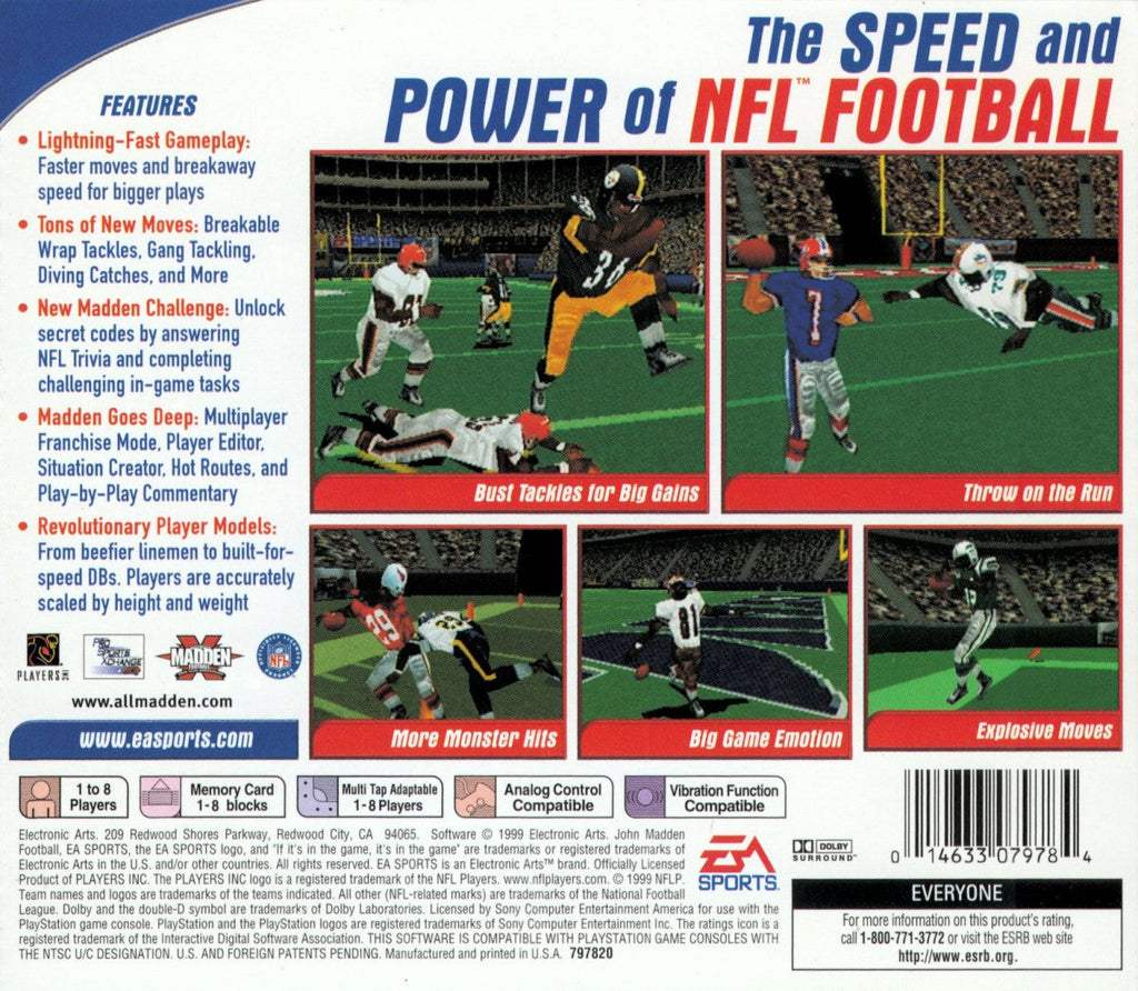 Madden NFL 2000 – PlayStation 1 (PS1)