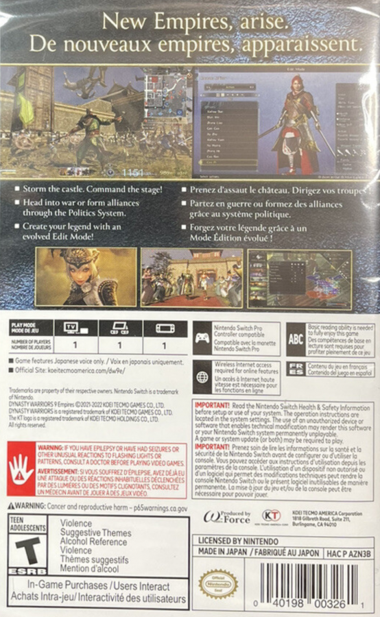 Dynasty Warriors 9 Empires – Nintendo Switch (NS)