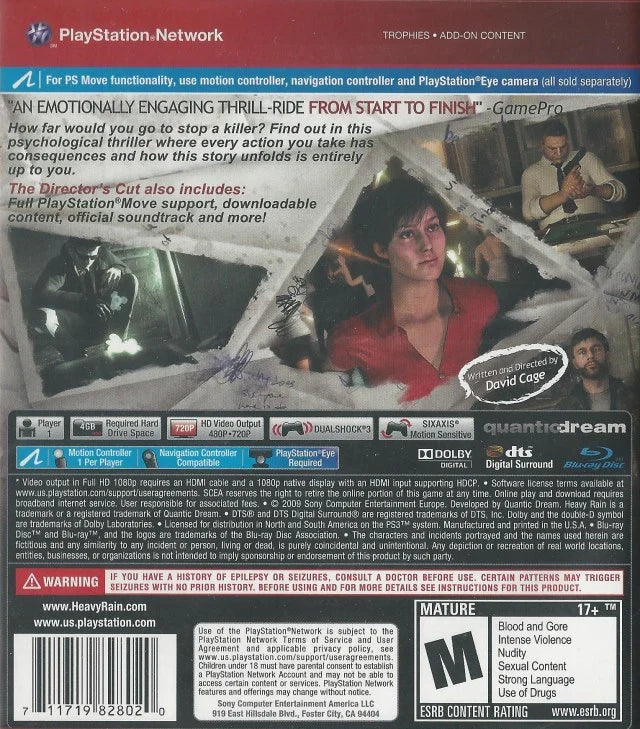 Heavy Rain [Director's Cut][Greatest Hits] — PlayStation 3 (PS3)