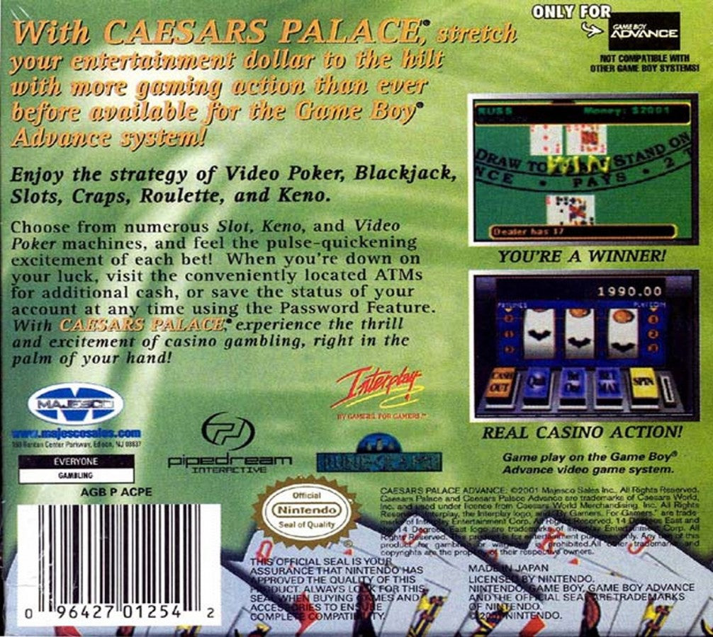 Caesar's Palace Advance – Game Boy Advance (GBA)
