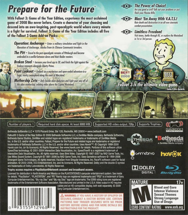 Fallout 3 [Game of the Year] – PlayStation 3 (PS3)