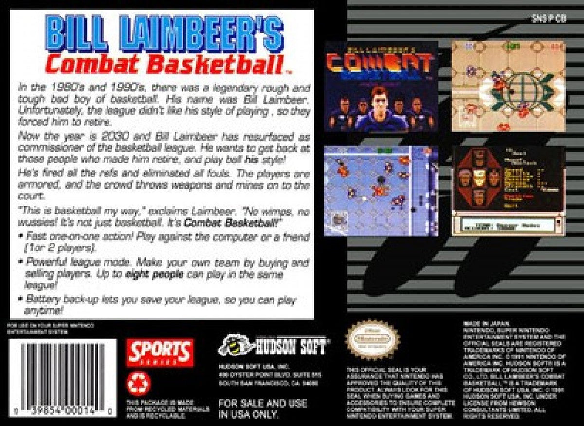 Bill Laimbeer's Combat Basketball — Super Nintendo Entertainment System (SNES)