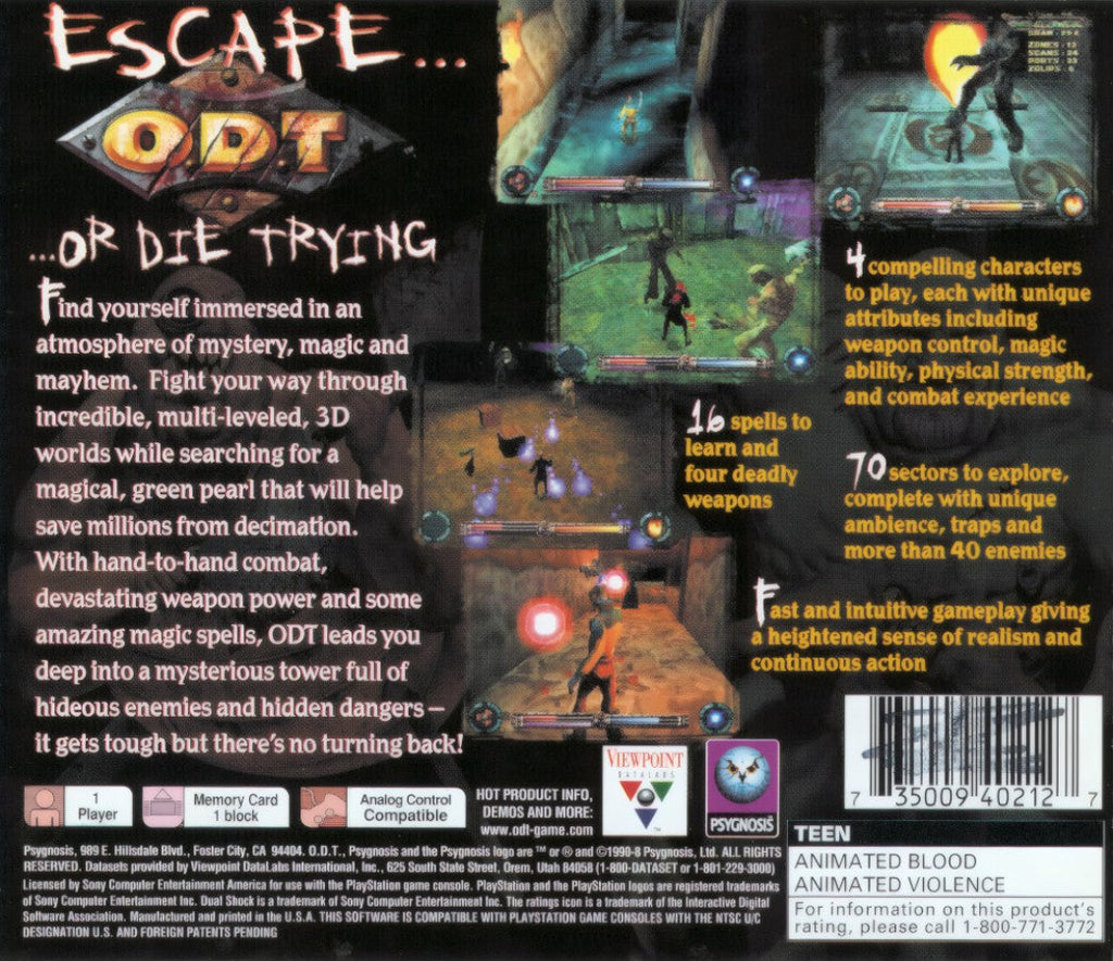 ODT: Escape or Die Trying – PlayStation 1 (PS1)