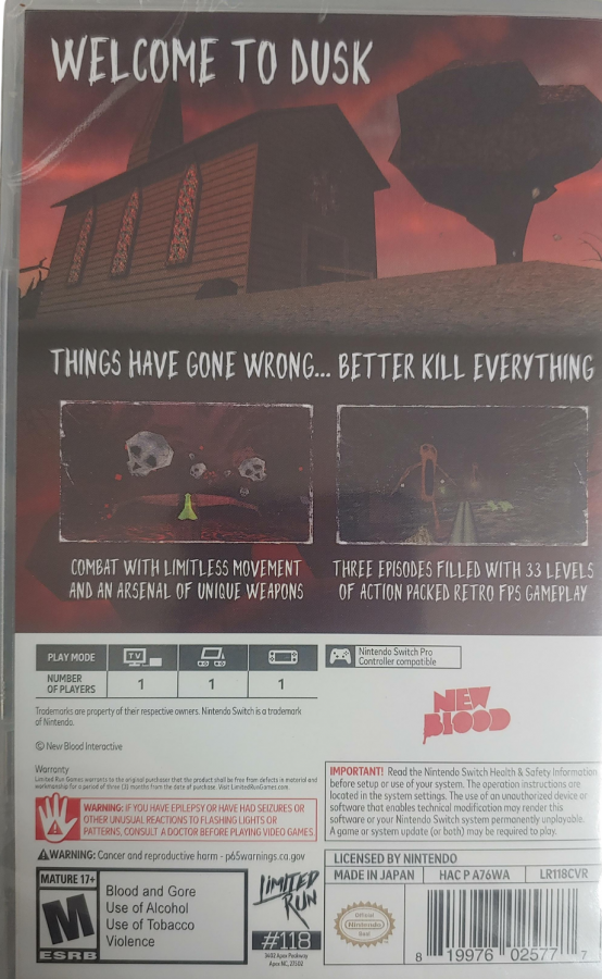 Dusk [Limited Run #118] – Nintendo Switch (NS)
