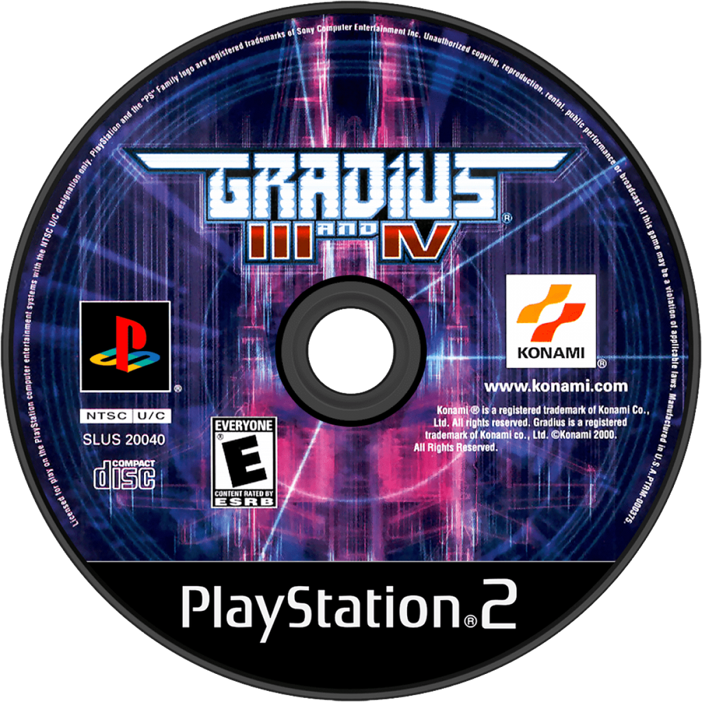 Gradius III and IV – PlayStation 2 (PS2)