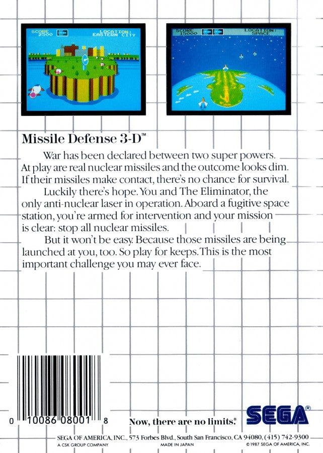 Missile Defense 3-D – Sega Master System (SMS)