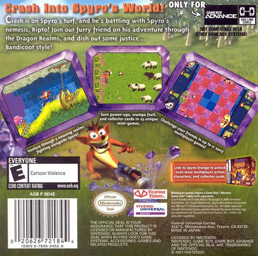 Crash Bandicoot: Purple – Game Boy Advance (GBA)