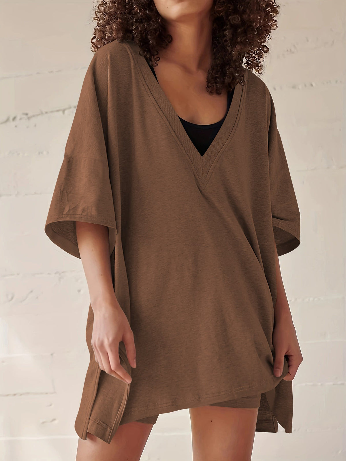 Women's Cotton Short Sleeve Top & Shorts Set – Casual Street Style 2-Piece