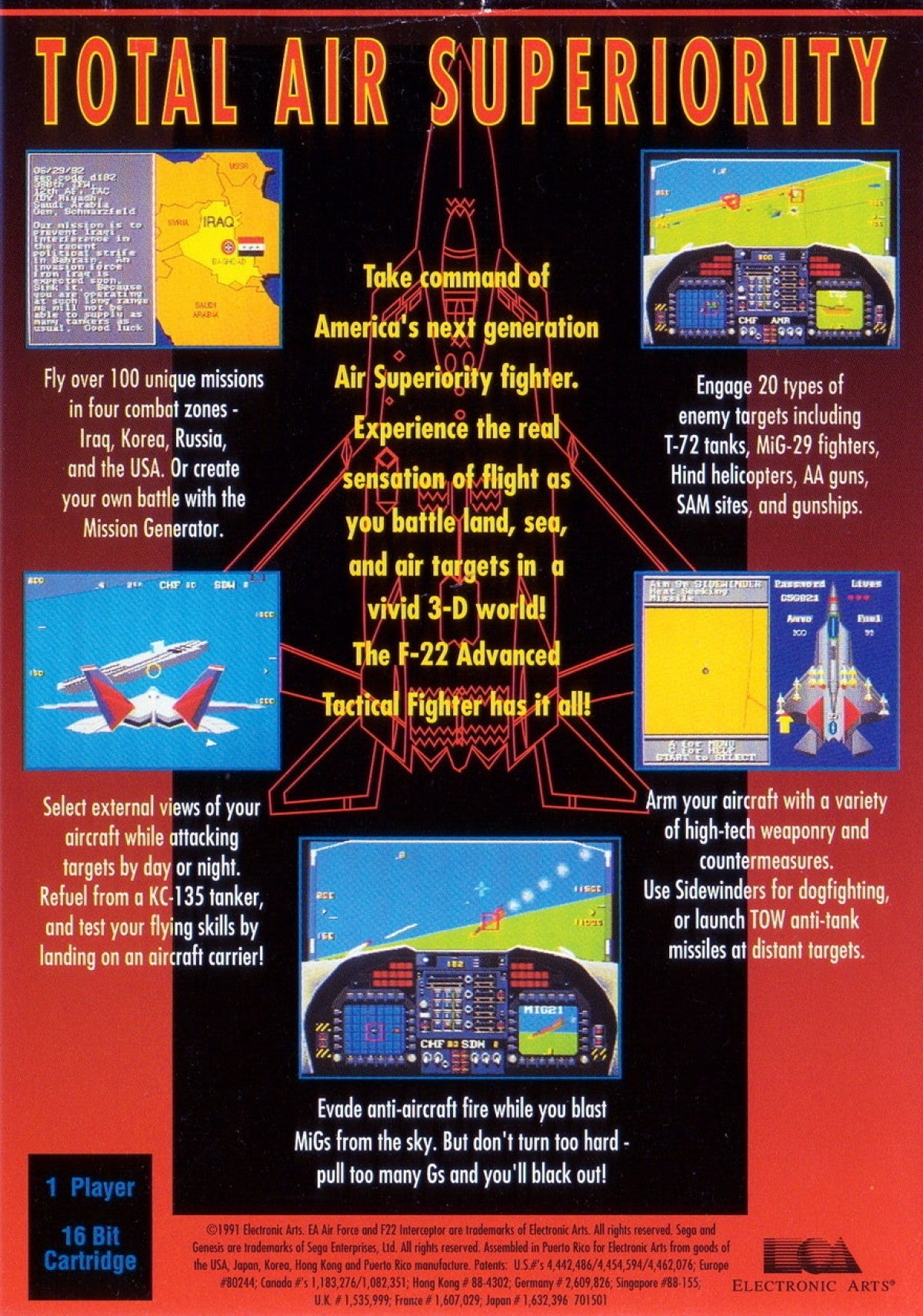 F-22 Interceptor: Advanced Tactical Fighter – Sega Genesis (GEN)