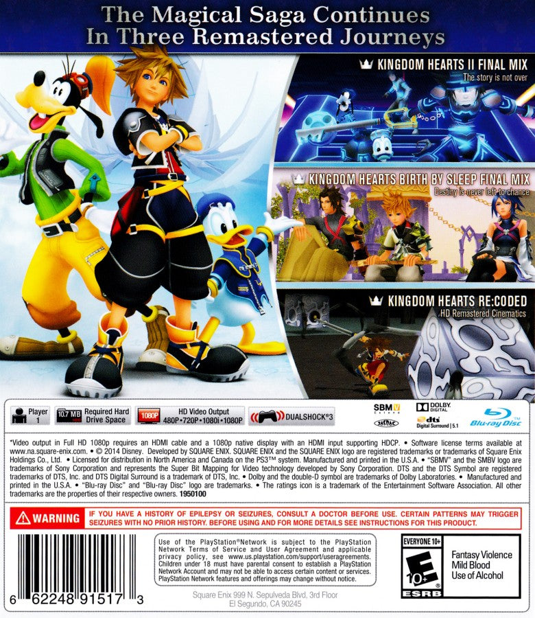 Kingdom Hearts HD 2.5 Remix – PlayStation 3 (PS3)