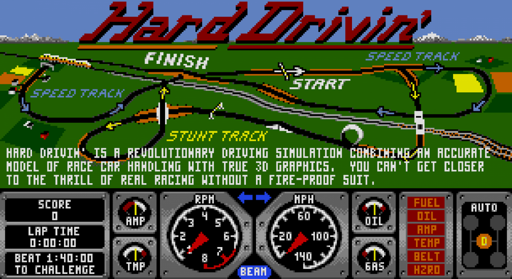 Hard Drivin' – Sega Genesis (GEN)